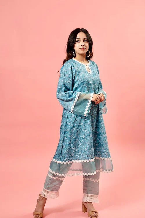 Feriha Blue Pakistani Kurta Set
